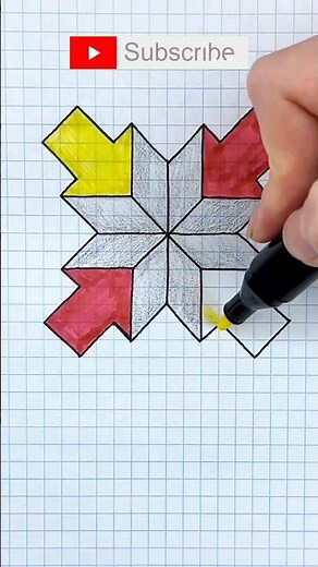 Drawing Tutorial 3D Arrows Figure with Optical Effect for Beginners #drawingtutorial #diycrafts