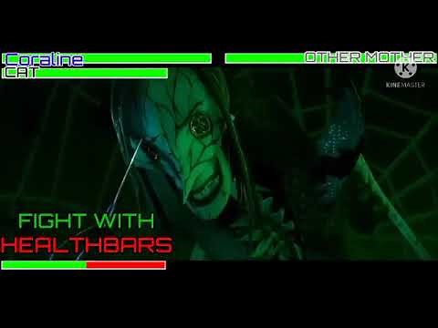 Coraline (2009) Final battle Coraline vs Other Mother with healthbars