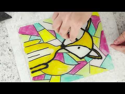 Creating Colorful DIY Faux Stained Glass Fox -Craft for Kids: A Step-by-Step Guide