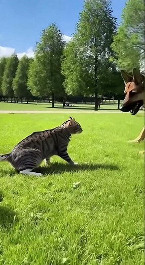 Brave Cat Saves Child from Dog Attack 😱 Real Life Hero Cat Moment! 🐱❤️ #bravecats #herocat