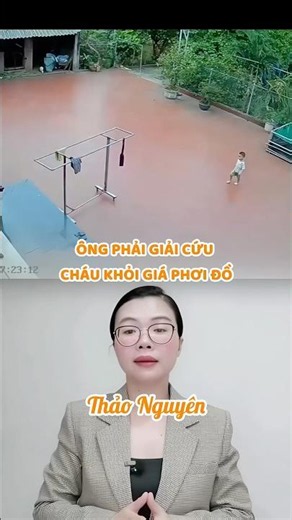 Ông phải giải cứu cháu khỏi giá phơi đồ