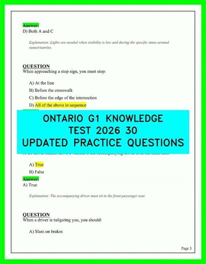 2026 Ontario G1 Test: 30 Exact Practice Questions You Must Know
