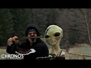 Grey Alien Reactive Target Vs Katana! AlienGoBoom