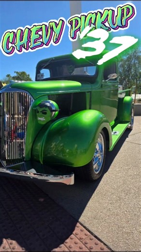 1937 Chevy pickup 3100 C10 Hulk Green paint #ClassicTruck #VintageChevy #CustomPaint #squarebody
