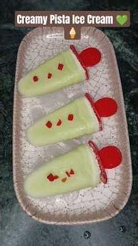 Homemade Creamy Pista Ice Cream 💚🍦#shorts #pistaicecream #icecream