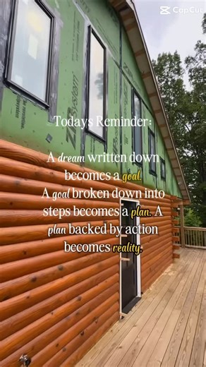 It’s all about the action you take daily to get there. #construction #logcabin #wood #log #selfbuild #woodworking #diy #buildingahouse #cabin #carpentry | The Roaming Lions