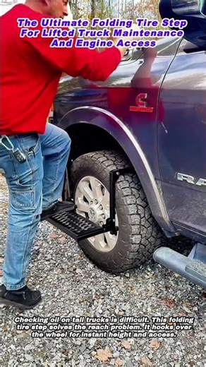 The Ultimate Folding Tire Step For Lifted Truck Maintenance And Engine Access