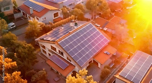 Installing a Residential Solar Panel System with Integrated Battery Storage and Inverter. Concept Renewable Energy, Solar Panel Installation, Battery Storage Solutions, Inverter Technology Stock Video