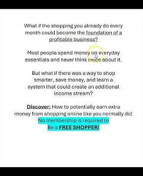Shop Smarter, Save Money & Earn Extra Income * Become A Free Shopper or Smart Shopper * Start Today