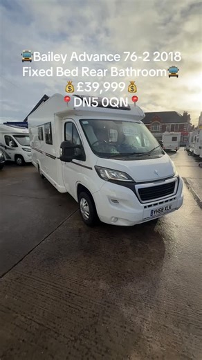 Adwick Caravans on Instagram: "🚍Bailey Advance 76-2 Spacious Middle Lounge Fixed Double Bed Full Rear Bathroom Coachbuilt Motorhome 🚍 💰£39,999💰 Key features: ⭐️3500kg Laiden Weight ⭐️6 Speed Manual Transmission ⭐️2.2 HDI 130BHP ⭐️Bike Rack Receivers ⭐️Low Profile ⭐️Captain Swivel Seats ⭐️Spacious Lounge Converts To Double ⭐️Large Worktop ⭐️Side Kitchen ⭐️Fixed French Double Bed ⭐️Full Rear Bathroom ⭐️Separate Shower Specification: ✅2018 68 Reg ✅Only 23,089 Miles ✅2/4 Berth ✅6 Speed Manual Ge