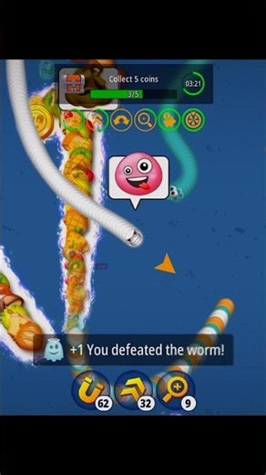 Worm io magic gameplay ❤️‍🔥✨#trending #wormszone #clutch