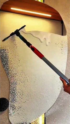 Cleaning Large Mirror With Long Handle Squeegee