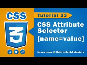 CSS Attribute Selector | [attributename = "value"] Attribute selector in CSS - CSS Tutorial 23 Video Lecture | Crash Course for Software Development (English)