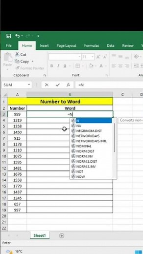 How to convert Number to word in Excel | Use NumberToWord Formula #excel #exceltips #exceltricks