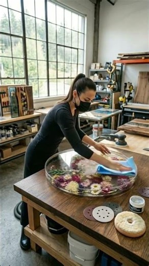 Made a Stunning Epoxy Resin Flower Table 🌸 | Flowers Frozen in Crystal Clear Resin