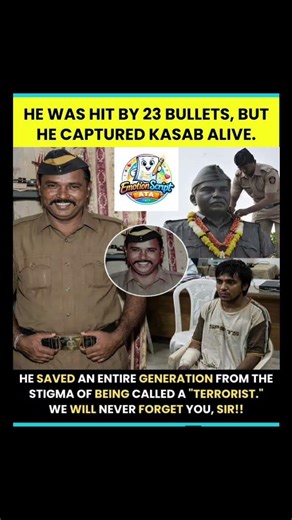 He Took 23 Bullets & Never Let Go 🇮🇳 | The Heroism of Tukaram Omble | 26/11 Mumbai Hero #short#viral