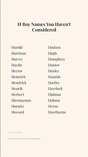 H Boy Names You Haven't Considered