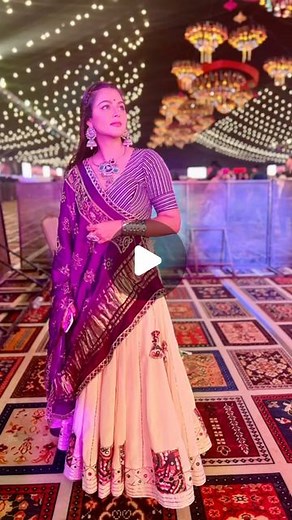 M Monal Gajjar on Instagram: "“Embracing the vibrant hues of Navratri, dancing to the rhythm of joy!  Wearing:- @jinals_couture Jewellery :- @culture_signature_jalpathakkar #NavratriNights #DanceToCelebrate”"