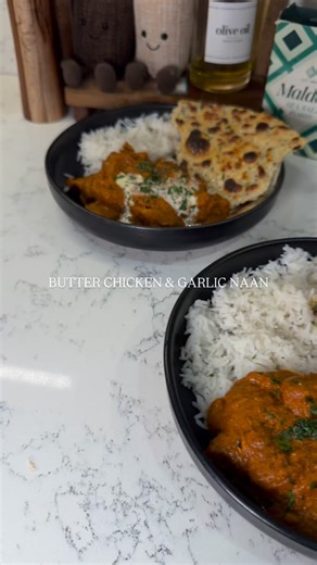 Hope Crosby on Instagram: "butter chicken & homemade garlic naan Ingredients: curry - 300g chicken - marinated in 100g fat free Greek yoghurt and 1tsp of mild curry powder, cumin, smoked paprika, chili powder, garlic, salt & pepper 1 onion 2 cloves garlic 50g butter Spices (2 tsp of curry powder, 1 tsp of smoked paprika, cumin, garam masala, chili powder, salt & sugar) Half a tikka paste pot (just for a little extra flavour) 250g chopped tomatoes 50ml water 100ml single cream garlic naan: 100g p