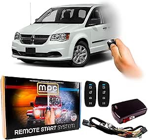 MPC Plug-n-Play 4-Button 2-Way Remote Start Kit Compatible with 2011-2020 Dodge Grand Caravan - T-Harness - Includes (2) Extended Range 4-Button 2-Way Extended Range Remotes - USA Tech Support