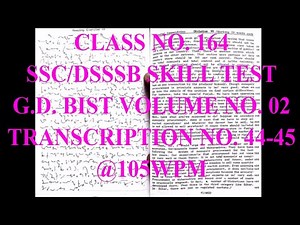 Online Stenography Classes | Transcription No. 44-45 | G.D. Bist Shorthand Dictation| Class 164 |