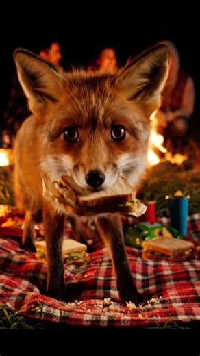 Fox Caught Red-Handed Stealing Picnic Food!