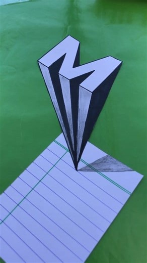 3d letter M illusion drawing #easy #3D #drawings #howtodraw #easydrawing #drawing #foryouシpage #viralreelschallenge #trendingreelsvideo | HARD TOUCH LINE