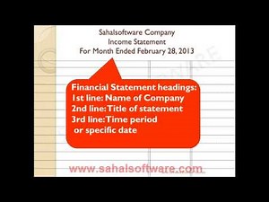 Lesson 18 Income Statement - Financial Accounting - Sahalsoftware