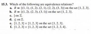 Which of the following are equivalence relations?a. R = \{(1,... | Filo