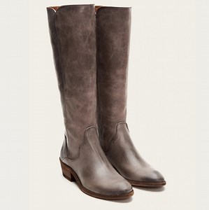 NWT Frye Carson Piping Tall Leather Boot, Graphite - Extended Calf, Size 5.5