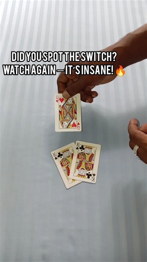 The Impossible Card Switch You’ll Watch Twice! 🤯♣️❤️ #magic #cards