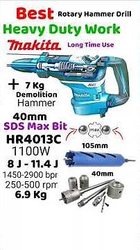Best 105mm core Drilling 💪💪🔥🔥 40mm Rotary Hammer Drill Heavy Duty Work Makita HR4013C AVT 1100W