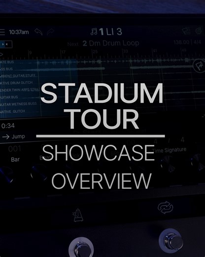 The Showcase live automation engine enables Helix Stadium XL Floor to serve as the centerpiece of entire stage setups. It currently features an 8-Track Song Player, an Event Sequencer, and Playlists. Update now: line6.com/software/ | Line 6