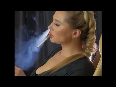 Girl smokers lips smoking nose video ll