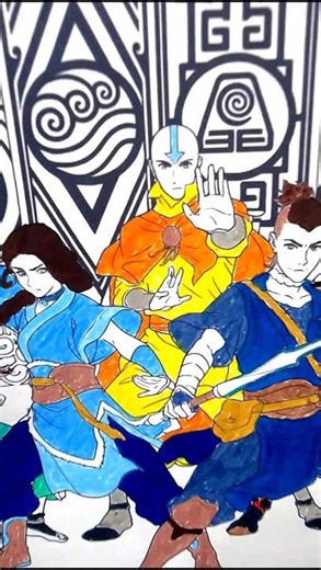 Colouring Avatar: The Last Airbender 🎨🔥 #avatar #aang #coloring #artshorts