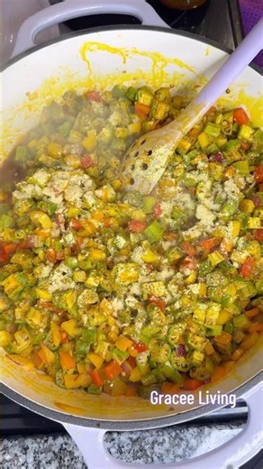 A delicious palm oil okra soup, #food #cooking #okra a
