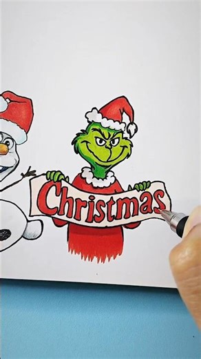 Speed drawing The Grinch 😳 #shorts #christmas #grinch #drawing