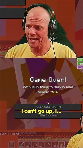Lava Swimming Challenge FAILED #minecraft #shorts #videogames