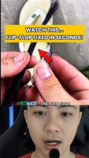Simple DIY fix for broken flip-flop straps #shorts