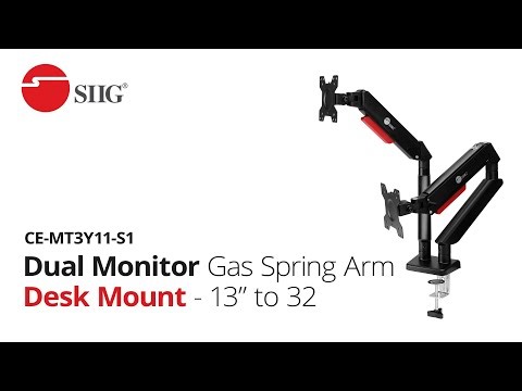 Dual Monitor Gas Spring Arm Desk Mount - 13" to 32" (part# CE-MT3Y11-S1)