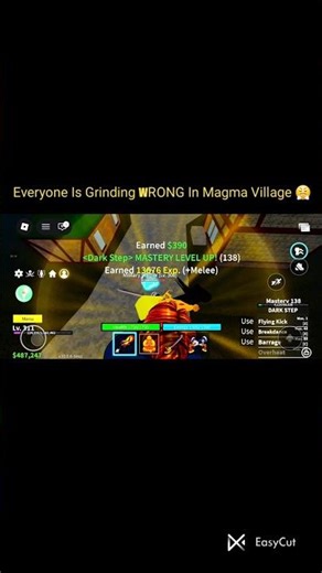 Grinding in Magma Village 🥵 #shorts #bloxfruits