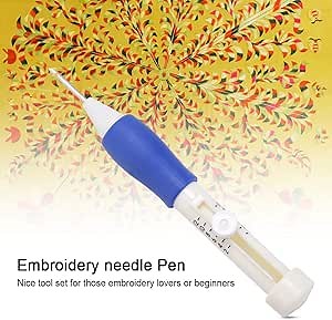 Magic Embroidery Pen and Punch Needles Set for DIY Embroidery Crafts Complete Kit Including Sewing, Knitting, Stitching and Embroidery Threader Tools for Home Projects