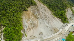 Construction of protective barriers against rock falls and landslides in the mountainous province.