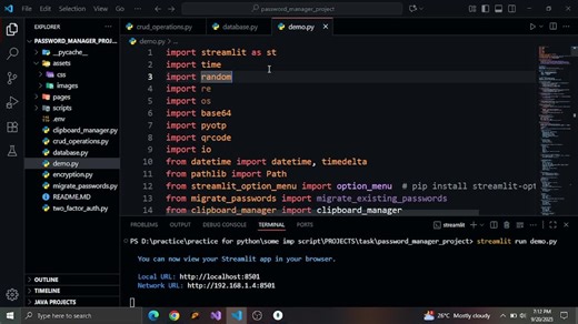 #python #streamlit #mongodb #cybersecurity #encryption #twofactorauthentication #webdevelopment #fullstack #passwordmanager #softwareengineering #portfolioproject #coding #tech | vishal bhingarde