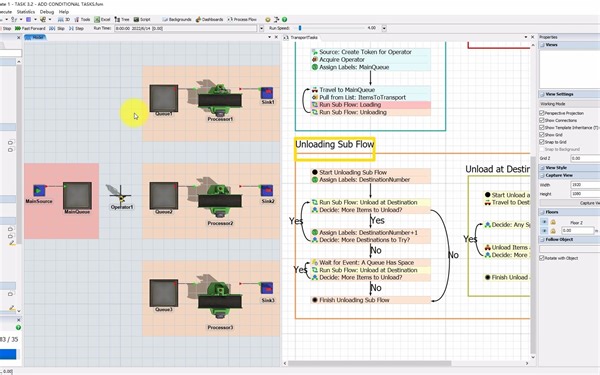 Flexsim条件任务教程03-ADD CONDITIONAL TASKS 模型逻辑讲解
