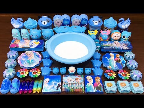 Series Blue FROZEN Slime! Mixing Random Things into GLOSSY Slime! Satisfying Slime Videos #54