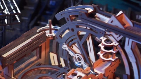 Amazon.com: ROBOTIME Motorized Wooden Puzzles for Adults - 3D Puzzles for Adults LGC01 Marble Spaceport - Wooden Marble Run Model to Build - Space/STEM/Engineering Gift : Toys & Games