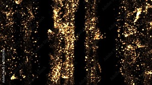 top direct strings particles loop Transparent Video. Golden lines, glittering strings animation on Transparent background Seamless loop