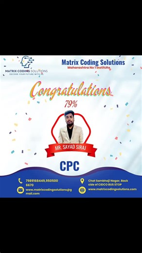MATRIX CODING SOLUTIONS on Instagram: "🎉 CONGRATULATIONS TEAM! 🎉 Once again… 100% PASS ✅ | 100% JOB PLACEMENT ✅ 🚀 Your success = Our motivation! New Batch Alert: Feb 2nd Limited Seats… Hurry & Book Now! 📍 Matrix Coding Solutions Chhatrapati Sambhaji Nagar | Hyderabad 📞 9505006670 | 7989168449 #medicalcoding #medicalcoder #memesofmedicalcoding #aurangabad #shambajinagar"
