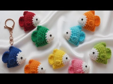 Crochet Fish Keychain #crochet #fish #keychain #handmade #crochetbeginners #knitting #tutorial #diy